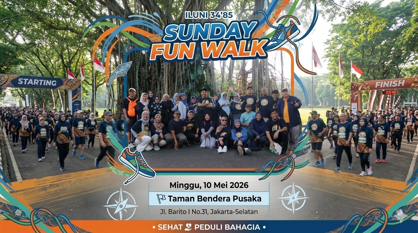 Langkah Kaki yang Menolak Tua : Merajut Rindu dan Sehat Bersama ILUNI 34'85 di Acara Fun Walk